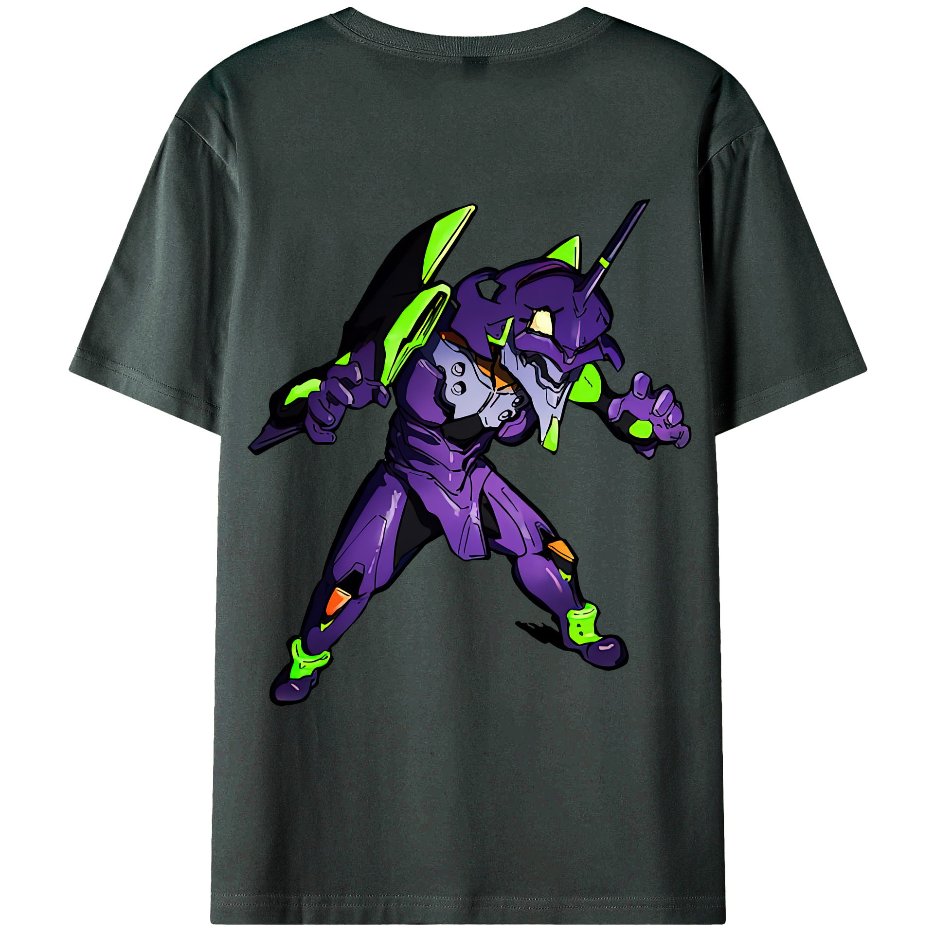 （画像用） EVA 新世紀エヴァンゲリオン 綿100％ メンズ半袖Tシャツ（バックプリント） 通気性